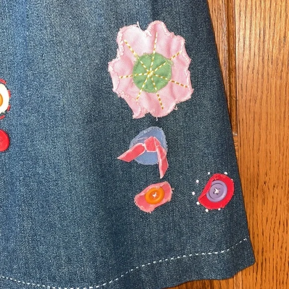 Classic BODEN skirt 8 denim with FABULOUS appliqué accents EXCELLENT condition - Picture 4 of 15
